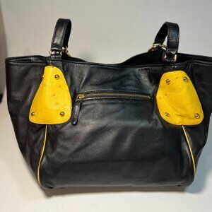 Black leather purse - Bolingo By Susan Todd Bag Yellow and Black 👜
